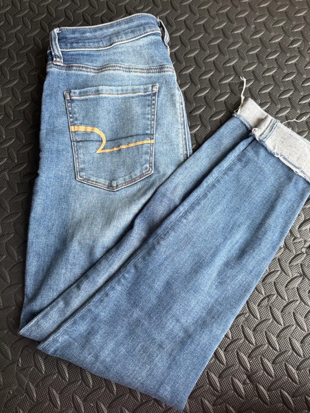 American Eagle Distressed Skinny Jean Jeggings Super High Rise - Picture 4 of 4